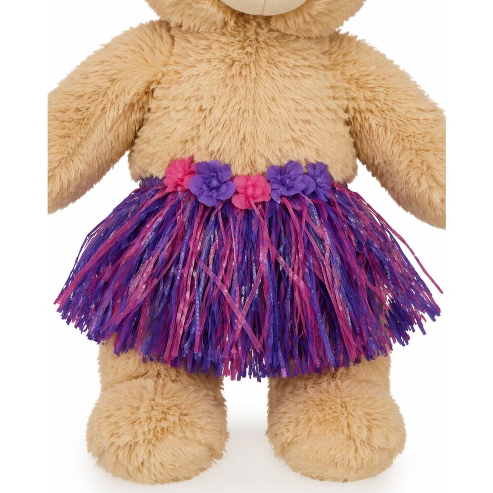 Build A Bear Fringe Skirt Purple Pink Hula Tutu Floral Waist Outfit Toy Dress